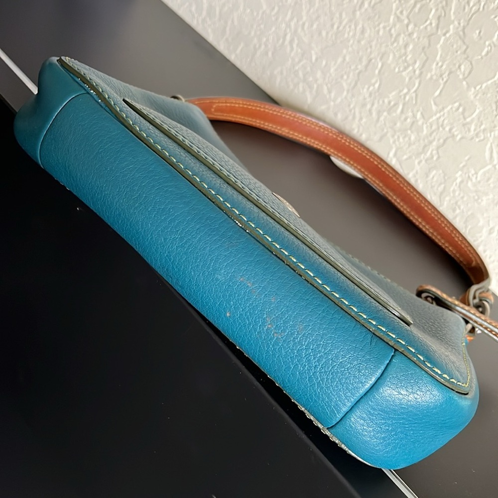 Coach Teal Pebbled Leather Chelsea Handbag F05S-8E96 - Picture 4 of 12